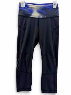 Lululemon Bright At Night Milky Way/Black Crop Leggings Size 6
